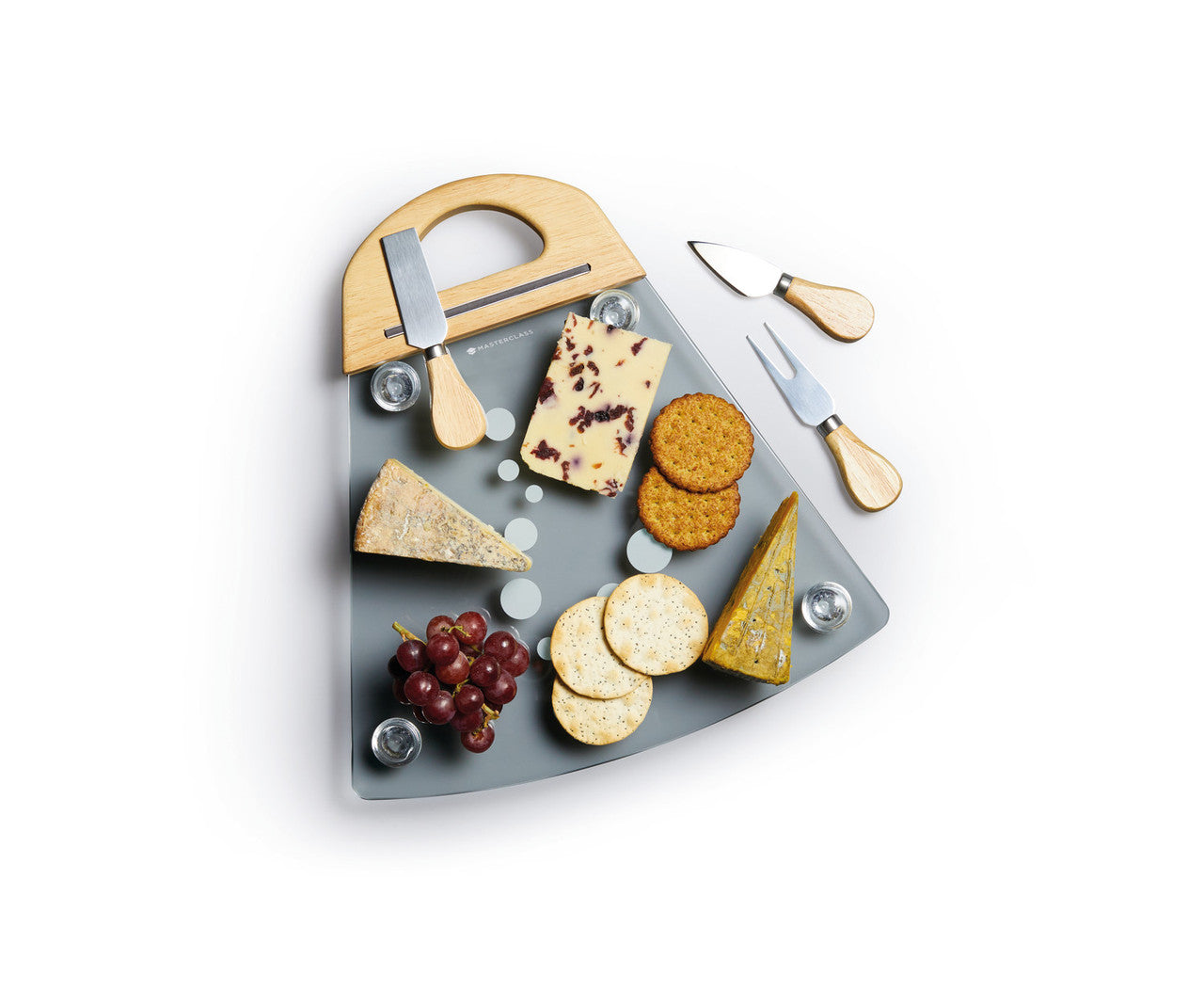 KitchenCraft MasterClass Glass Cheese Serving Set