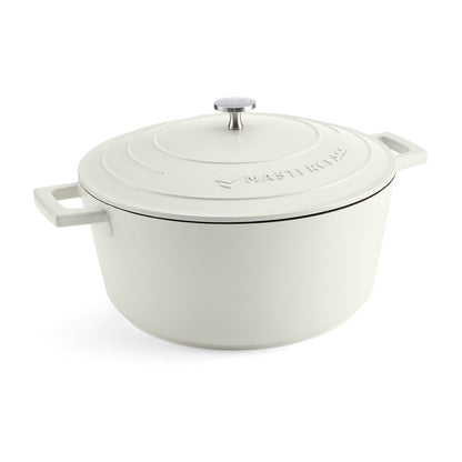 Kitchencraft MasterClass Cast Aluminium Casserole Dish, 5L, Cream