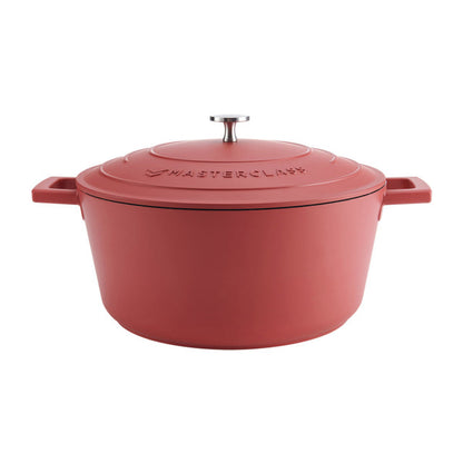 Kitchencraft MasterClass Cast Aluminium Casserole Dish, 5L, Red