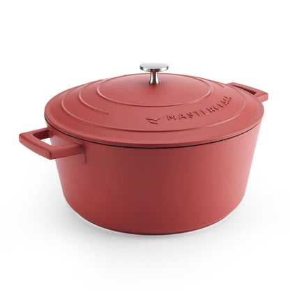 Kitchencraft MasterClass Cast Aluminium Casserole Dish, 5L, Red