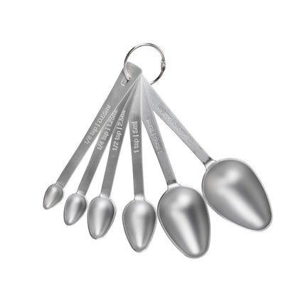 KitchenCraft MasterClass Stainless Steel Measuring Spoon Set, 6 Pieces