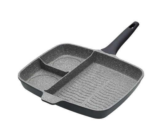 KitchenCraft - MasterClass Cast Aluminium Three Section Grill Pan