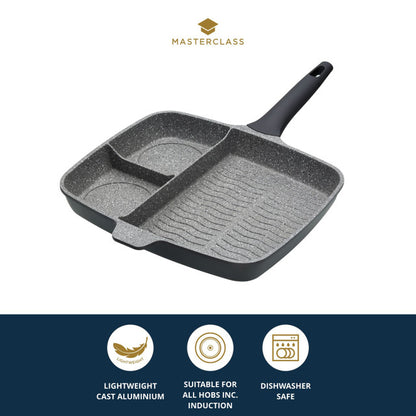 KitchenCraft - MasterClass Cast Aluminium Three Section Grill Pan