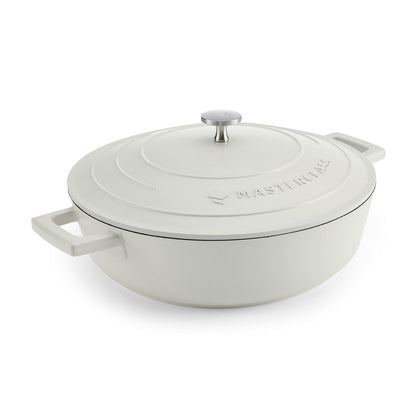 MasterClass Cast Aluminium Shallow Casserole Dish, 4L, Cream