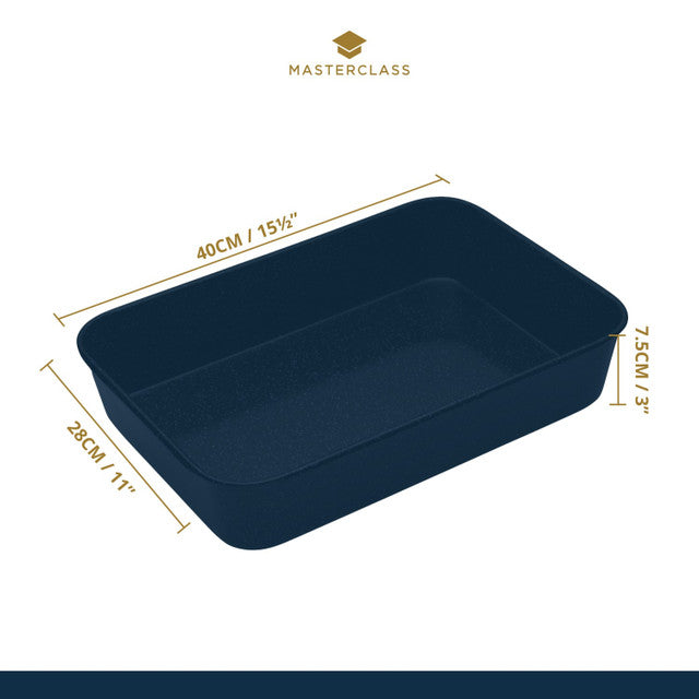 MasterClass Vitreous Enamel Roasting Pan, 40 x 28 x 7.5 cm