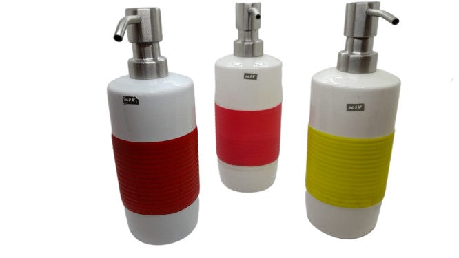 Msv Ceramic Moorea Soap Dispenser Red 141179 - Home & Beyond