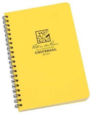 Rite in the Rain All-Weather Notebook, Side Spiral, Yellow, 4-5/8 x 7-In