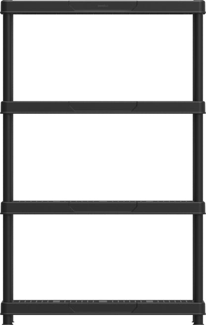 Duramax Plastic 4 Tier Shelving Rack Black 90X45X141 CM