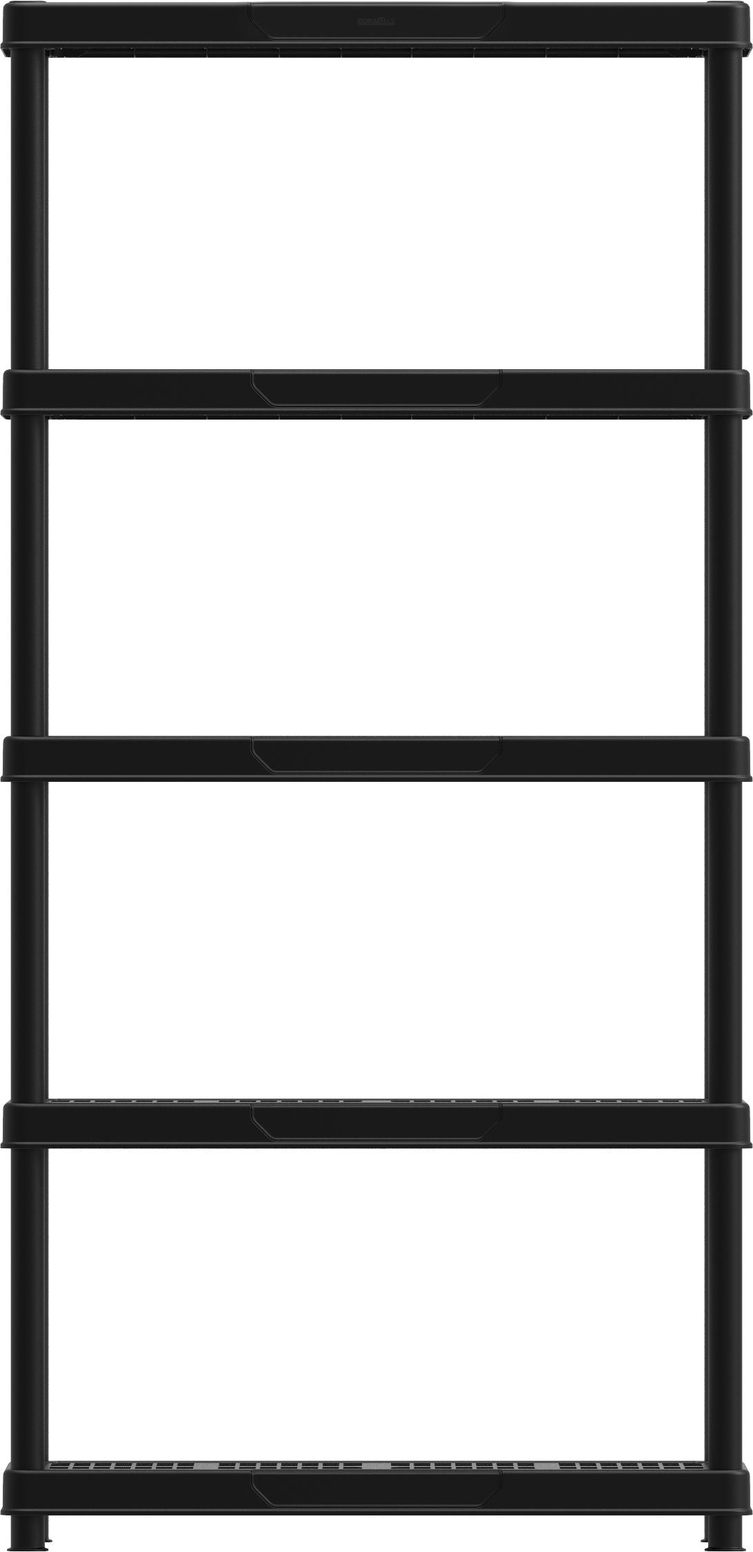 Duramax Plastic 5 Tier Shelving Rack Black 90X45X185 CM