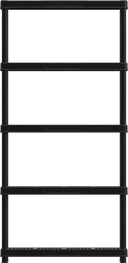 Duramax Plastic 5 Tier Shelving Rack Black 90X45X185 CM