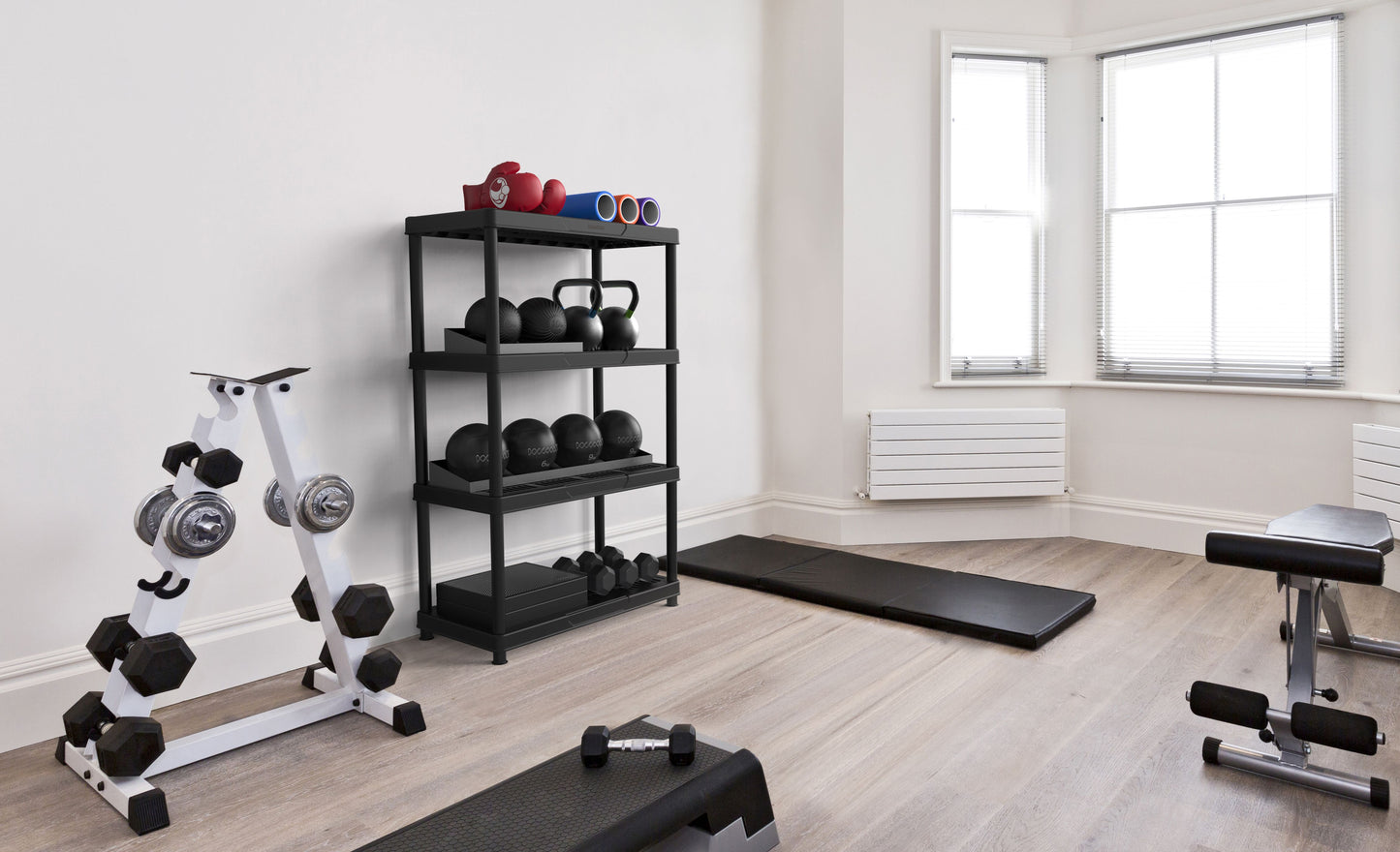 Duramax Plastic 4 Tier Shelving Rack Black 90X45X141 CM