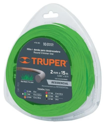 Truper Trimmer line 2.0mm x 15M Round TR17606