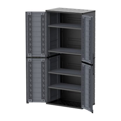 Duramax Cedargrain Tall Plastic Vertical Storage Cabinet Grey 81LX47WX178H CM