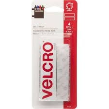 Velcro Brands 90076 Sticky Back White Sticky Back Fastener 3-1/2 Inch By 3/4 Inch Pack Of 4