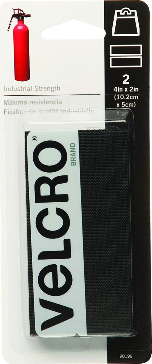 Velcro Brands 90199 Heavy Duty 4 Inch By 2 Inch Stick On Hook And Loop Fastener 2 Strip Pack
