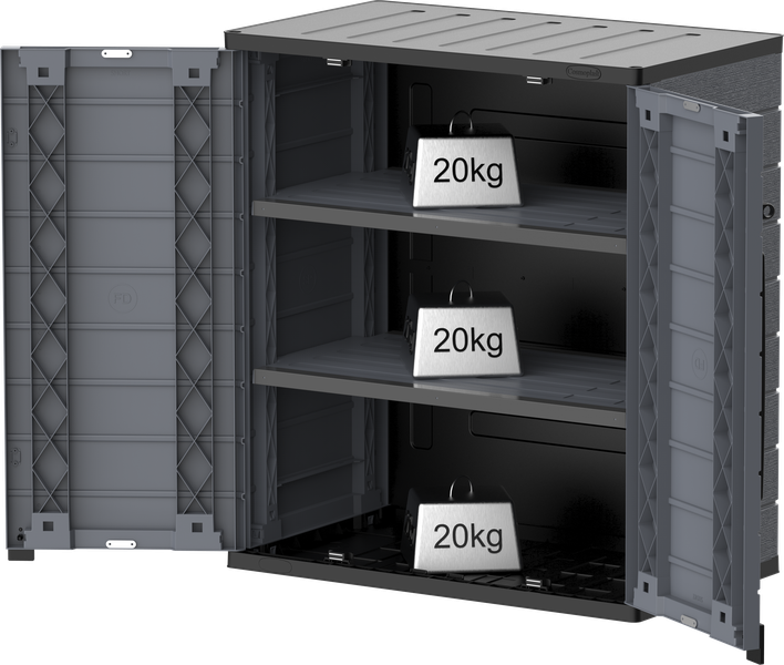 Duramax Cedargrain Short Plastic Vertical Storage Cabinet Grey 81LX47WX91H CM