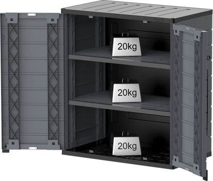 Duramax Cedargrain Short Plastic Vertical Storage Cabinet Grey 81LX47WX91H CM