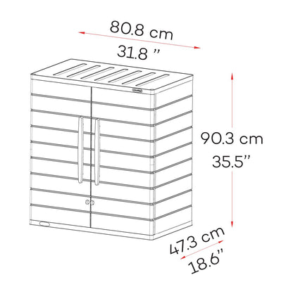 Duramax Cedargrain Short Plastic Vertical Storage Cabinet Grey 81LX47WX91H CM