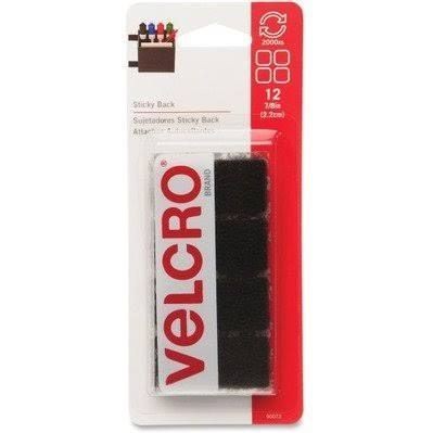 Velcro Brands 90072 Sticky Back Black Square Fastener Pack Of 12