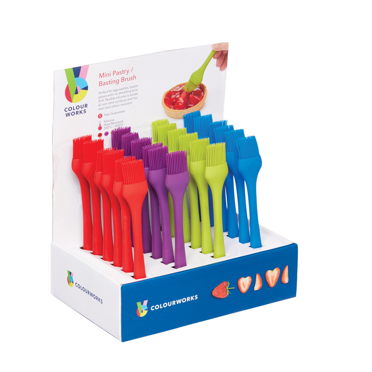 KitchenCraft  ColourWorks Brights Assorted Coloured Silicone Mini Pastry Brush