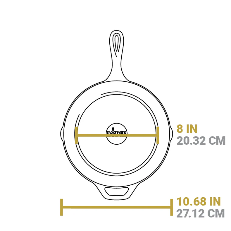 LODGE 26Cm Seasoned Cast Iron Grill Pan