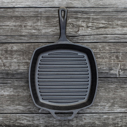 LODGE Grill Pan Square Cast Iron 10.5 inch Black L8SGP3